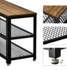 Close-up views of a wooden and metal shelf unit. Produktbild-Vorschau