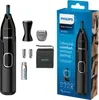 The image shows a Philips nose trimmer product box and its contents. Podgląd zdjęcia produktu