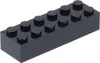 A single black Lego brick with 8 studs is shown from a diagonal angle against a white background. Náhľad obrázku produktu