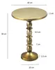 WOHNLING Beistelltisch Gold 40cm Aluminium Tisch Rund Produktbild-Vorschau 3
