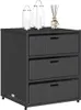 vidaXL Mobile da giardino nero 55x59x69 cm in poly rattan Anteprima dell’immagine prodotto 4