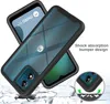 A protective phone case is shown with a graphic illustrating its shock absorption feature. Produktbild-Vorschau
