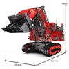 A large red and black remote-controlled excavator toy. Produktbild-Vorschau