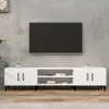 A white TV stand with a black TV mounted on a gray concrete wall. Anteprima dell’immagine prodotto