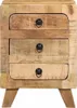 vidaXL Nachttische 2 Stk. 37x32x50 cm Raues Massivholz Produktbild-Vorschau 1