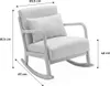 A rocking chair with dimensions indicated by measurement lines and text. Produktbild-Vorschau