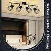 ZMH Deckenleuchte Schwarz Metall 4 Flammig Vintage E27 Produktbild-Vorschau 7
