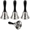 Relaxdays Tischglocke Silber 4er Set 12,5 cm, Metall Produktbild-Vorschau 1