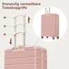 Close-up of a pink suitcase handle with numbered indicators and arrows, and a smaller inset image of a pink suitcase. Náhľad obrázku produktu