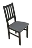 A single black wooden chair with a gray fabric seat, shown against a white background. Produktbild-Vorschau