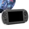 A handheld gaming console is shown in front of a blurred background image of a futuristic city. Produktbild-Vorschau