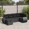 CLORIS 6-tlg. Garten-Sofagarnitur mit Kissen Schwarz Poly Produktbild-Vorschau 1