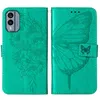 Lederhülle für Nokia X30 Schmetterling Prägung Flip Produktbild-Vorschau 2