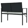 The Living Store Gartenbank 2-Sitzer mit Kissen Schwarz Produktbild-Vorschau 6