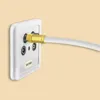 A coaxial cable connector is being plugged into a wall socket. Produktbild-Vorschau