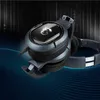 A close-up marketing shot of a gaming headset against a dark, abstract background with blue wave-like patterns. Anteprima dell’immagine prodotto