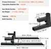 A diagram showing the dimensions and specifications of a pallet fork attachment for a tractor or loader. Voir les images du produit