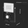 V-TAC PRO VT-30-S faro led 30W ultra slim nero con sensore Anteprima dell’immagine prodotto 7