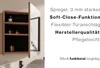 A bathroom cabinet with its door open, displaying shelves and products, next to descriptive text about its features. Náhľad obrázku produktu
