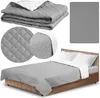 Copriletto trapuntato 220x240 cm grigio e bianco Anteprima dell’immagine prodotto 1