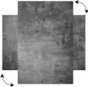 A metallic magnetic board with a concrete texture, shown with side panels extending outwards, suggesting modularity or different views. Arrows indicate potential movement or rotation. Anteprima dell’immagine prodotto