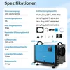 A product specification sheet with a diagram of a dehumidifier. Voir les images du produit