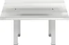 A stainless steel chimney hood on a white background. Voir les images du produit