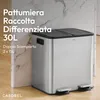 CASABEL Pattumiera, 2x15L, nero / Cromato, acciaio inox, Anteprima dell’immagine prodotto 2