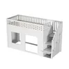 A white loft bed with stairs and storage drawers. Produktbild-Vorschau