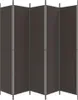 A dark brown, five-panel folding screen or room divider is shown standing upright against a white background. Produktbild-Vorschau