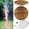 Mobile Gartendusche mit runder Holz-Plattform - Für Pool, Produktbild-Vorschau 2