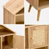 sweeek - Bücherregal Rattan, 7 Fächer und 2 Türen - Natur Produktbild-Vorschau 3