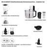 A collage of various accessories for a kitchen machine. Voir les images du produit