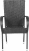 vidaXL Stapelbare Gartenstühle 2 Stk. Poly Rattan Schwarz Produktbild-Vorschau 1