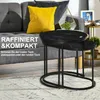 HOMCOM 2er Set Couchtisch Satztisch Rund mit Faux Marmor Produktbild-Vorschau 4