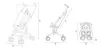 Technical drawings of a baby stroller with dimensions indicated. Produktbild-Vorschau