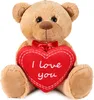 A teddy bear holding a red heart with text. Náhľad obrázku produktu