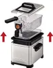 An exploded view of a deep fryer, showing its components separated. Produktbild-Vorschau