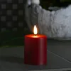 LED Mini Kerze/Grabkerze - H: 10cm/D: 6,1cm - Timer/Sensor - für Innen/Außen - bis 1200h - rot Produktbild-Vorschau