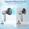 Comparison of a Dyson hair dryer diffuser nozzle, showing an upgraded version versus a standard one. Produktbild-Vorschau