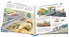 An open book showing illustrations of construction vehicles and road building processes. Anteprima dell’immagine prodotto