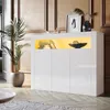 SONNI szafki do salonu komody z oświetleniem led biały Podgląd zdjęcia produktu 1