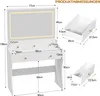 Schminktisch mit Spiegel und LED, 5 Schubladen, 80 x 40 x Produktbild-Vorschau 6