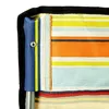 Close-up view of the corner of a striped camping chair. Produktbild-Vorschau