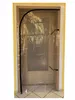 A clear plastic dust protection door with a zipper is installed in a doorway. Produktbild-Vorschau