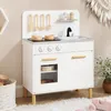 COSTWAY Kinderküche mit 10 Zubehör, Spielküche Holz mit Produktbild-Vorschau 2