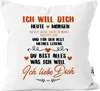 Kissen-Bezug Ich will dich heute und morgen ich liebe dich Produktbild-Vorschau 1