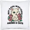 Just A Girl Who Loves Anime & Cats Kissen für Anime Produktbild-Vorschau 1