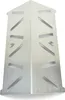 A silver metal heat reflector for a grill, shown from a low angle against a white background. Produktbild-Vorschau
