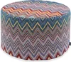 A round ottoman with a zigzag pattern. Produktbild-Vorschau